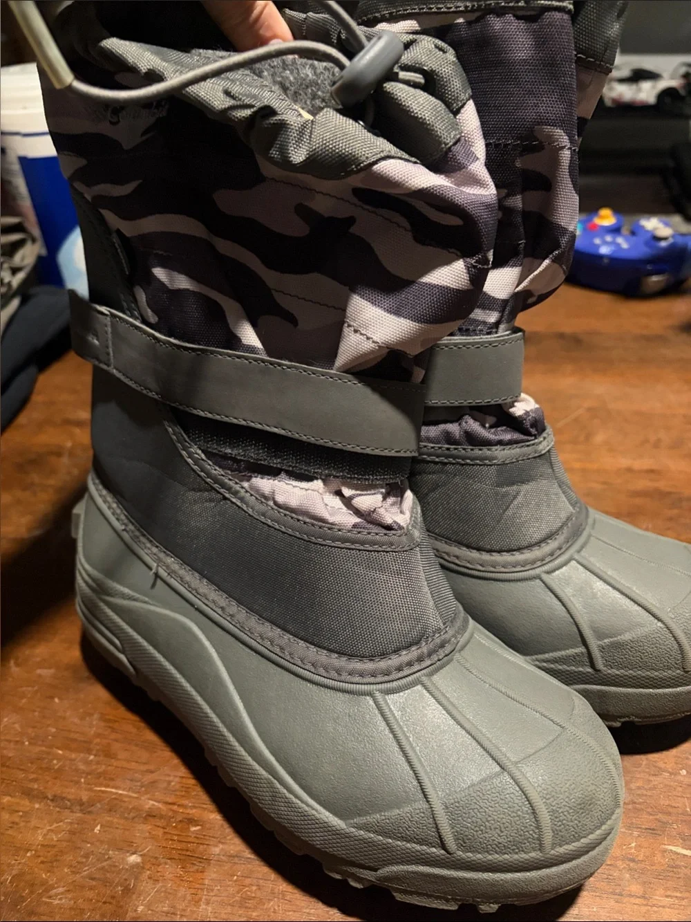 Columbia Kids Gray Camo Winter Boots